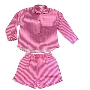 Jessica Simpson Pink Stripe Shorts Set(Size XL 12)
